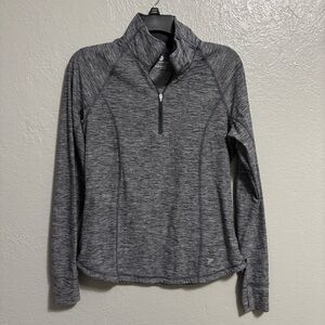 Old Navy Heathered Gray Women's Quarter-Zip Sweatshirt